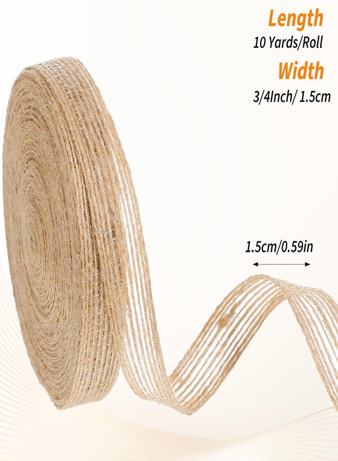 Eldraqth 2 Rolls Burlap Ribbon, 1/2 Inch X 10 Yards Natural Jute Ribbon Brown Ribbons for Crafts, Gift Wrapping, Big Bow, Wreath, Tree, Weddings, Parties, Outdoor Decoration, Thanksgiving, Christmas - Image 2
